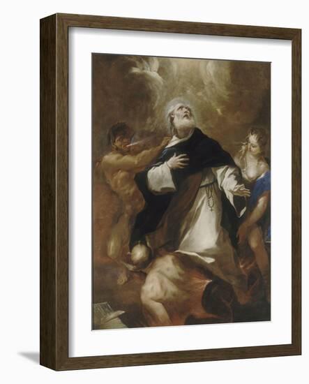 Saint Dominique s'élevant au-dessus des passions humaines-Luca Giordano-Framed Giclee Print