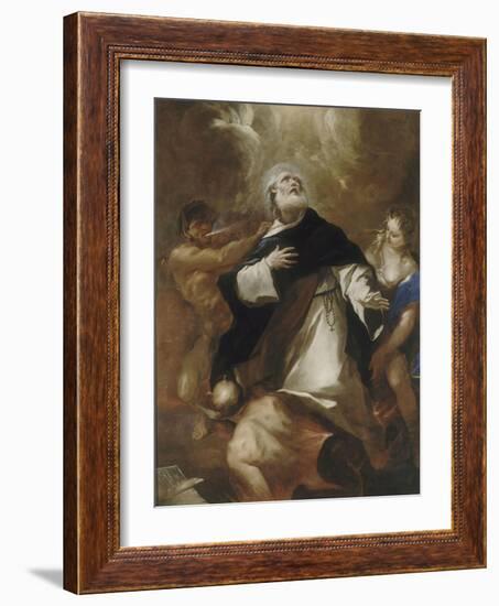 Saint Dominique s'élevant au-dessus des passions humaines-Luca Giordano-Framed Giclee Print