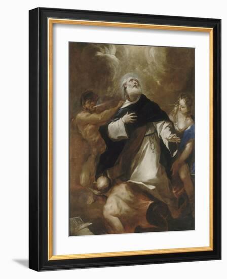 Saint Dominique s'élevant au-dessus des passions humaines-Luca Giordano-Framed Giclee Print