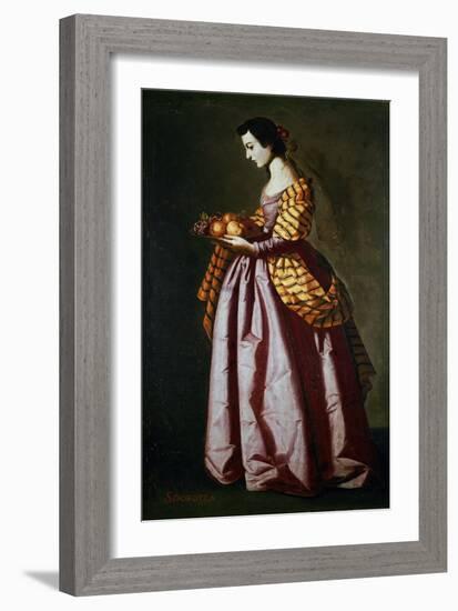 Saint Dorothy, 1640-50 (Oil on Canvas)-Francisco de Zurbaran-Framed Giclee Print