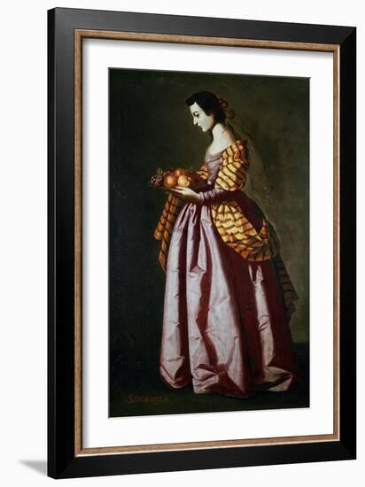 Saint Dorothy, 1640-50 (Oil on Canvas)-Francisco de Zurbaran-Framed Giclee Print