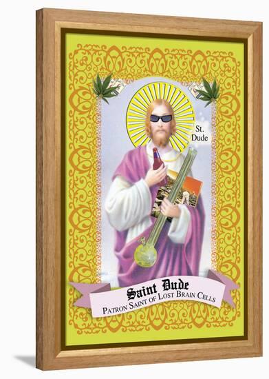 Saint Dude: Patron Saint Of Stoners-Noble Works-Framed Stretched Canvas