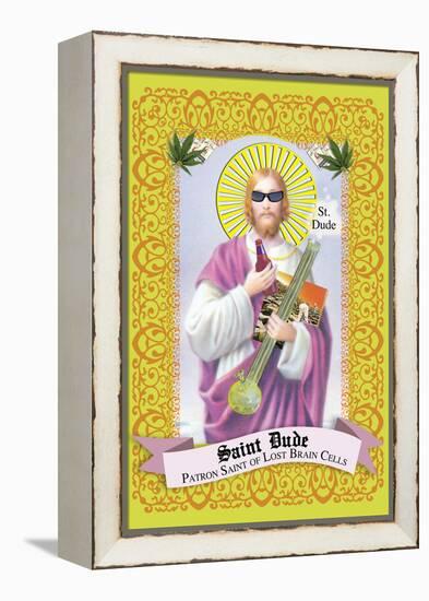 Saint Dude: Patron Saint Of Stoners-Noble Works-Framed Stretched Canvas