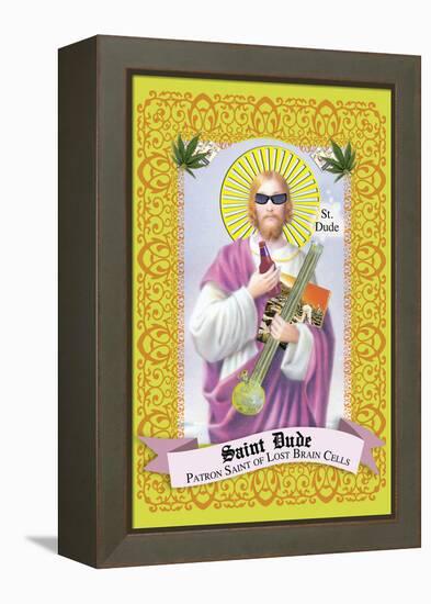 Saint Dude: Patron Saint Of Stoners-Noble Works-Framed Stretched Canvas