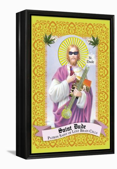 Saint Dude: Patron Saint Of Stoners-Noble Works-Framed Stretched Canvas