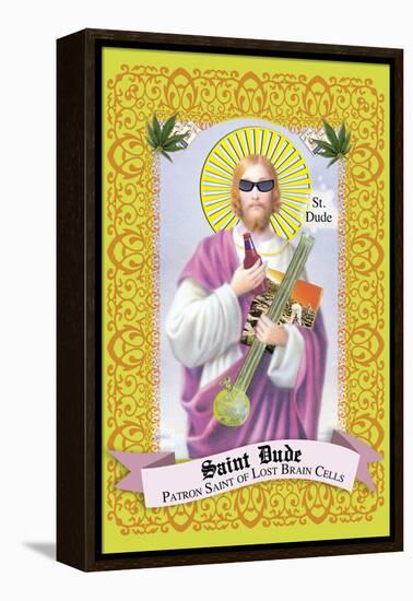 Saint Dude: Patron Saint Of Stoners-Noble Works-Framed Stretched Canvas