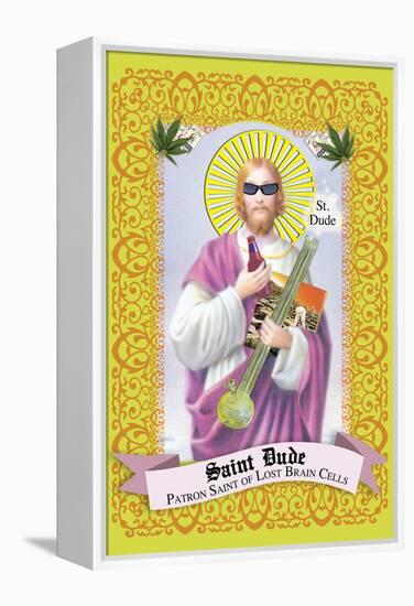 Saint Dude: Patron Saint Of Stoners-Noble Works-Framed Stretched Canvas