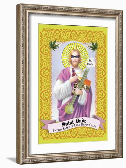 Saint Dude: Patron Saint Of Stoners-Noble Works-Framed Premium Giclee Print