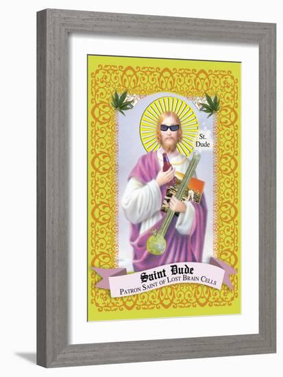 Saint Dude: Patron Saint Of Stoners-Noble Works-Framed Art Print