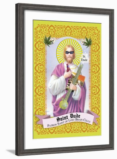 Saint Dude: Patron Saint Of Stoners-Noble Works-Framed Art Print