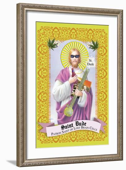 Saint Dude: Patron Saint Of Stoners-Noble Works-Framed Art Print