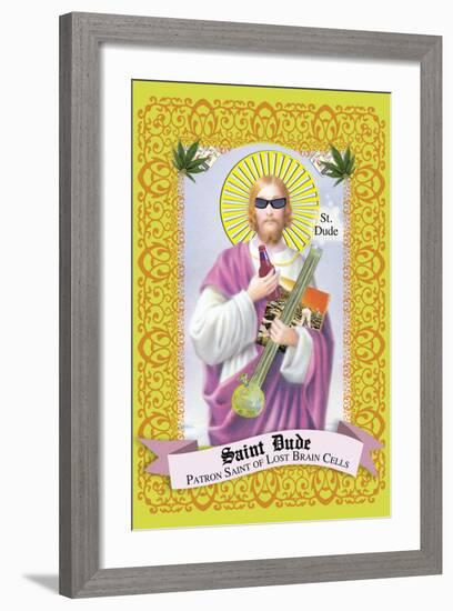 Saint Dude: Patron Saint Of Stoners-Noble Works-Framed Art Print