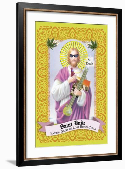 Saint Dude: Patron Saint Of Stoners-Noble Works-Framed Art Print