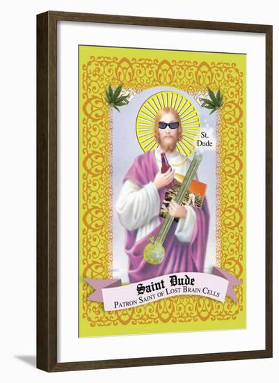 Saint Dude: Patron Saint Of Stoners-Noble Works-Framed Art Print