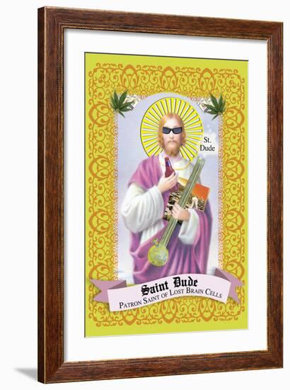 Saint Dude: Patron Saint Of Stoners-Noble Works-Framed Art Print