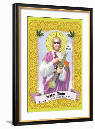 Saint Dude: Patron Saint Of Stoners-Noble Works-Framed Art Print