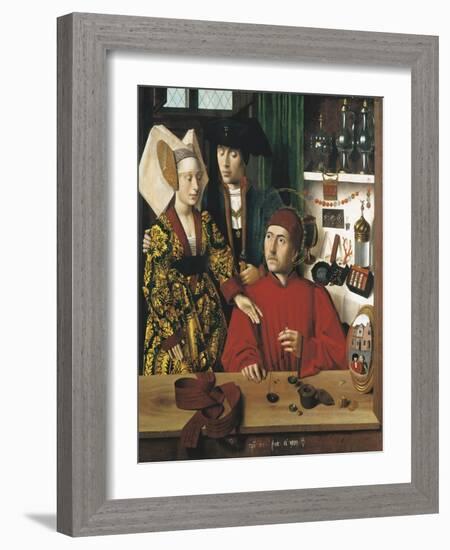 Saint Eligius Goldsmith in His Workshop-Petrus Christus-Framed Art Print