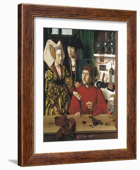 Saint Eligius Goldsmith in His Workshop-Petrus Christus-Framed Art Print