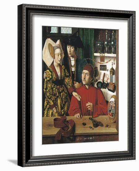 Saint Eligius Goldsmith in His Workshop-Petrus Christus-Framed Art Print