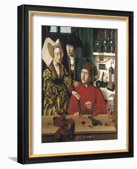 Saint Eligius Goldsmith in His Workshop-Petrus Christus-Framed Art Print