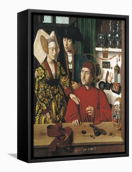 Saint Eligius Goldsmith in His Workshop-Petrus Christus-Framed Stretched Canvas