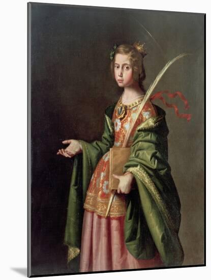 Saint Elizabeth of Thuringia, Ca 1637-1640-Francisco de Zurbarán-Mounted Giclee Print