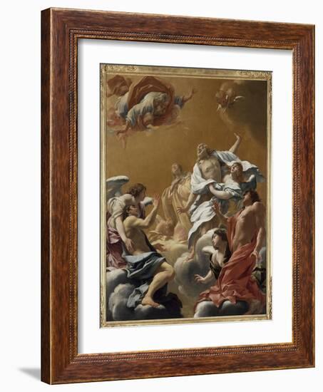 Saint Eustache et sa famille porté au ciel dit aussi L'Apothéose de saint E-Simon Vouet-Framed Giclee Print