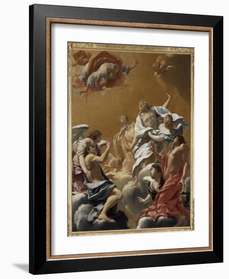 Saint Eustache et sa famille porté au ciel dit aussi L'Apothéose de saint E-Simon Vouet-Framed Giclee Print