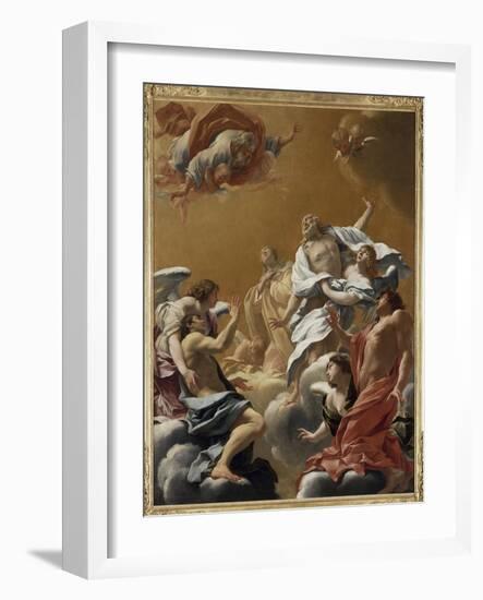 Saint Eustache et sa famille porté au ciel dit aussi L'Apothéose de saint E-Simon Vouet-Framed Giclee Print