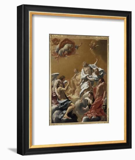 Saint Eustache et sa famille porté au ciel dit aussi L'Apothéose de saint E-Simon Vouet-Framed Giclee Print