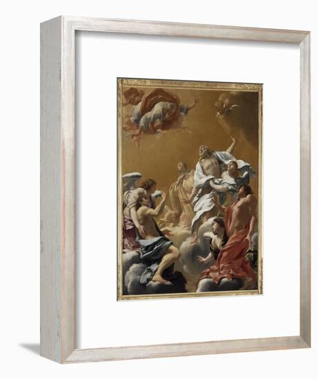 Saint Eustache et sa famille porté au ciel dit aussi L'Apothéose de saint E-Simon Vouet-Framed Giclee Print