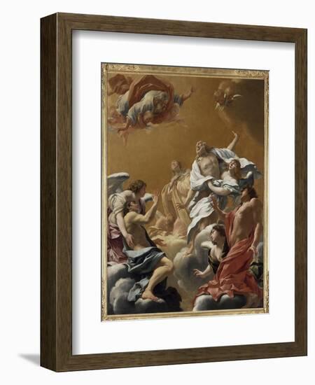 Saint Eustache et sa famille porté au ciel dit aussi L'Apothéose de saint E-Simon Vouet-Framed Giclee Print