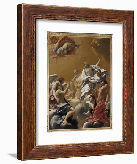 Saint Eustache et sa famille porté au ciel dit aussi L'Apothéose de saint E-Simon Vouet-Framed Giclee Print