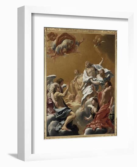 Saint Eustache et sa famille porté au ciel dit aussi L'Apothéose de saint E-Simon Vouet-Framed Giclee Print