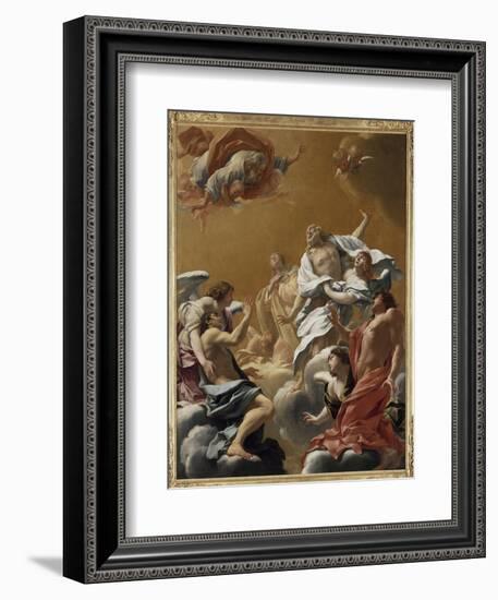 Saint Eustache et sa famille porté au ciel dit aussi L'Apothéose de saint E-Simon Vouet-Framed Giclee Print