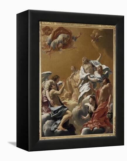 Saint Eustache et sa famille porté au ciel dit aussi L'Apothéose de saint E-Simon Vouet-Framed Premier Image Canvas