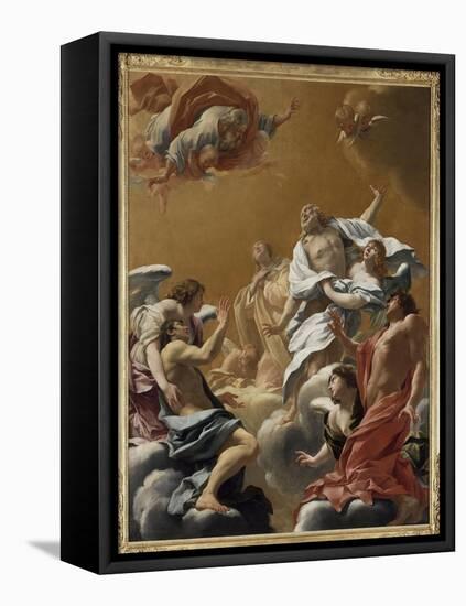 Saint Eustache et sa famille porté au ciel dit aussi L'Apothéose de saint E-Simon Vouet-Framed Premier Image Canvas