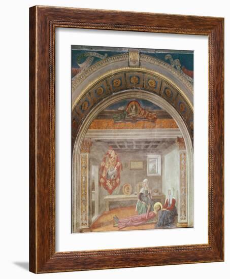 Saint Fina's Vision of Saint Gregory, before 1485-Domenico Ghirlandaio-Framed Giclee Print