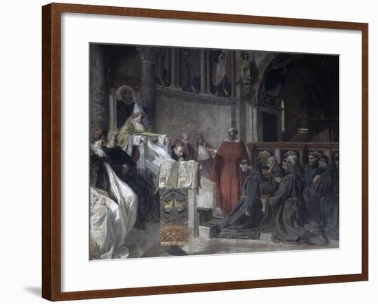 Saint Francis before Pope Innocent the Third-Vittorio Emanuele Bressanin-Framed Art Print