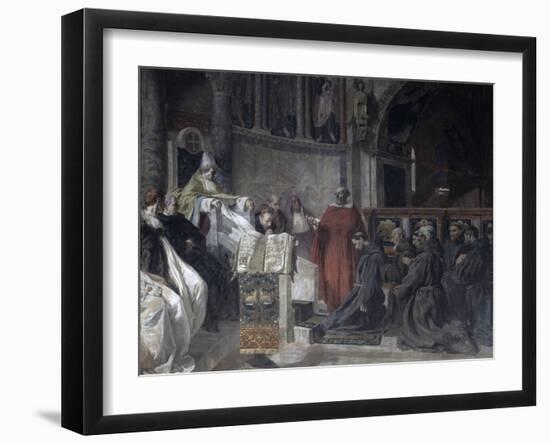 Saint Francis before Pope Innocent the Third-Vittorio Emanuele Bressanin-Framed Art Print