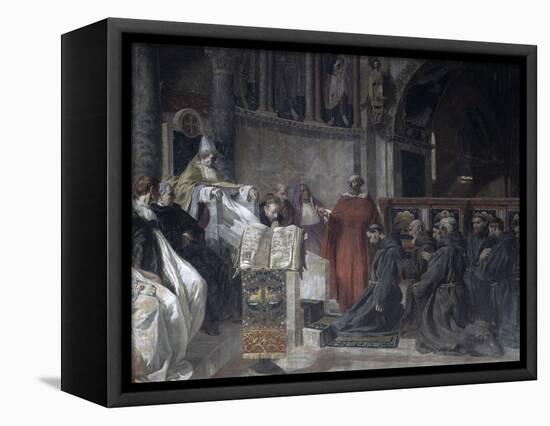 Saint Francis before Pope Innocent the Third-Vittorio Emanuele Bressanin-Framed Stretched Canvas