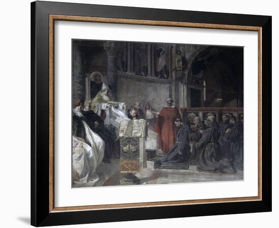 Saint Francis Before Pope Innocent the Third-Vittorio Emanuele Bressanin-Framed Giclee Print