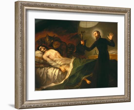 Saint Francis Borgia Tending a Dying Man-Francisco de Goya-Framed Giclee Print