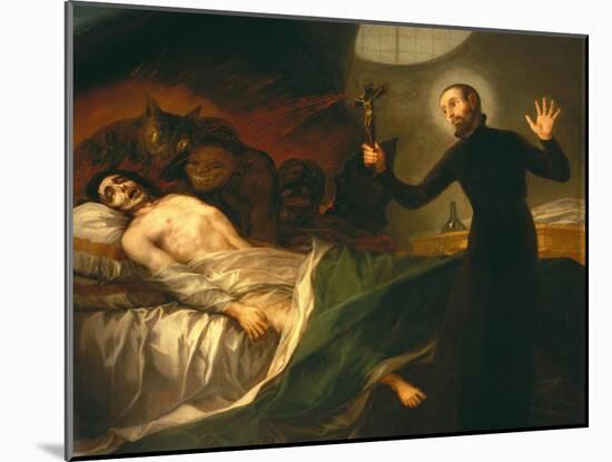 Saint Francis Borgia Tending a Dying Man-Francisco de Goya-Mounted Giclee Print