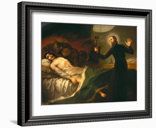 Saint Francis Borgia Tending a Dying Man-Francisco de Goya-Framed Giclee Print