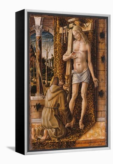 Saint Francis Catches the Blood of Christ from the Wounds, 1480-1490-Carlo Crivelli-Framed Premier Image Canvas
