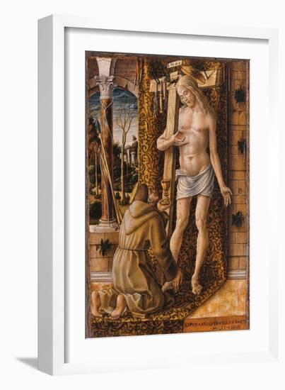 Saint Francis Catches the Blood of Christ from the Wounds, 1480-1490-Carlo Crivelli-Framed Giclee Print