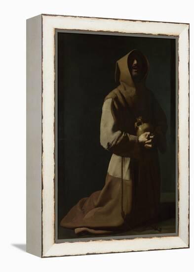 Saint Francis in Meditation, 1635-1640-Francisco de Zurbarán-Framed Premier Image Canvas