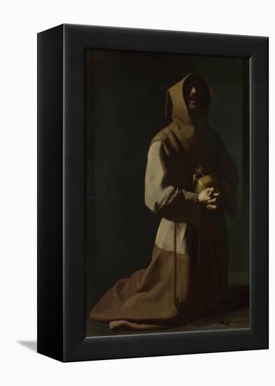Saint Francis in Meditation, 1635-1640-Francisco de Zurbarán-Framed Premier Image Canvas