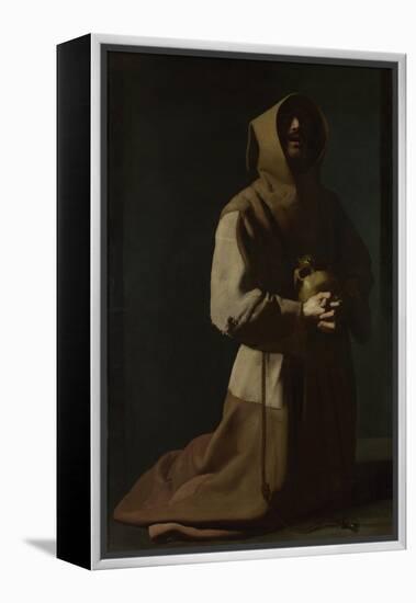 Saint Francis in Meditation, 1635-1640-Francisco de Zurbarán-Framed Premier Image Canvas